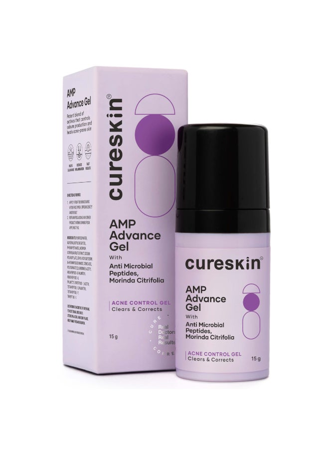 Cureskin AMP Advance Gel | Clarifying Gel for Face and Body | Smooths and Soothes Blemish-Prone Skin, 15 g (Pack of 1) - Image 1